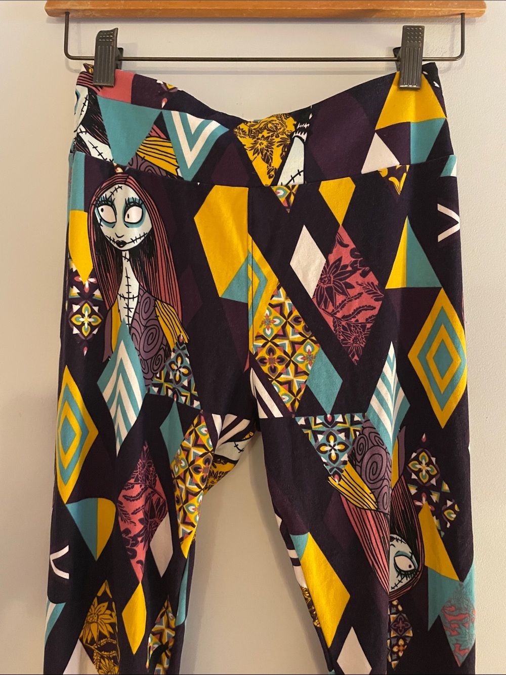 LuLaRoe Kids Geometric & Character Print Leggings in Black, Yellow, Teal & Pink